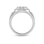14K White Gold Lab Grown Diamond 1 1/2 ct. tw. Men's Ring, close-up of the setting