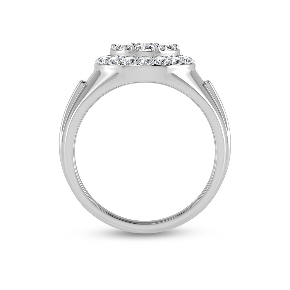 14K White Gold Lab Grown Diamond 1 1/2 ct. tw. Men's Ring, close-up of the setting