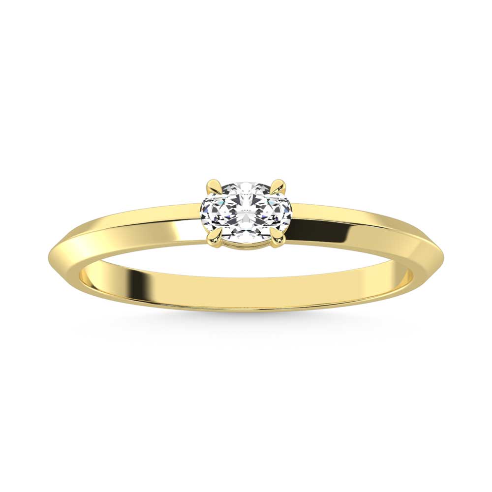 14K Yellow Gold Lab Grown Diamond 1/4 ct. tw. Oval Shape Promise Ring | Picasso Gold & Diamond