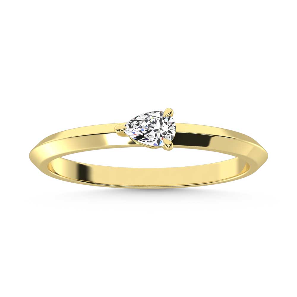 14K Yellow Gold Lab Grown Diamond 1/4 ct. tw. Pear Shape Promise Ring | Picasso Gold & Diamond