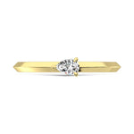 14K Yellow Gold Lab Grown Diamond 1/4 ct. tw. Pear Shape Promise Ring, side profile view showing the band