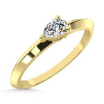 14K Yellow Gold Lab Grown Diamond 1/4 ct. tw. Pear Shape Promise Ring, top view of the diamonds