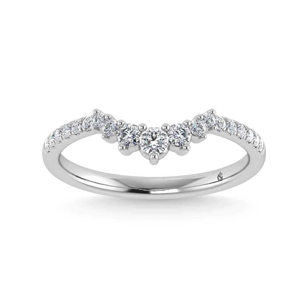 14K White Gold Lab Grown Diamond 1/4 ct. tw. Chevron Band | Picasso Gold & Diamond