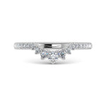 14K White Gold Lab Grown Diamond 1/4 ct. tw. Chevron Band, side profile view showing the band