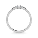 14K White Gold Lab Grown Diamond 1/4 ct. tw. Chevron Band, close-up of the diamond setting