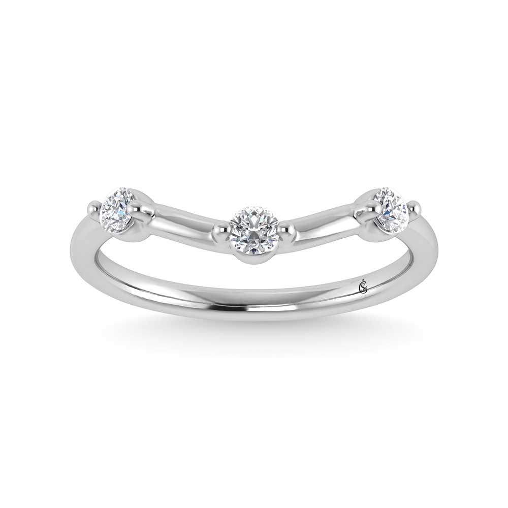 14K White Gold Lab Grown Diamond 1/5 Ct.Tw. Chevron Band