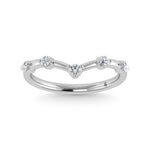 14K White Gold Lab Grown Diamond 1/6 ct. tw. Chevron Band | Picasso Gold & Diamond