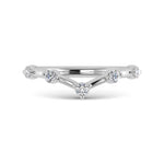 14K White Gold Lab Grown Diamond 1/6 ct. tw. Chevron Band, side profile view showing the band