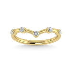 14K Yellow Gold Lab Grown Diamond 1/6 ct. tw. Chevron Band | Picasso Gold & Diamond