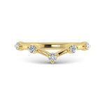 14K Yellow Gold Lab Grown Diamond 1/6 ct. tw. Chevron Band, side profile view showing the band
