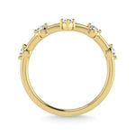 14K Yellow Gold Lab Grown Diamond 1/6 ct. tw. Chevron Band, close-up of the diamond setting