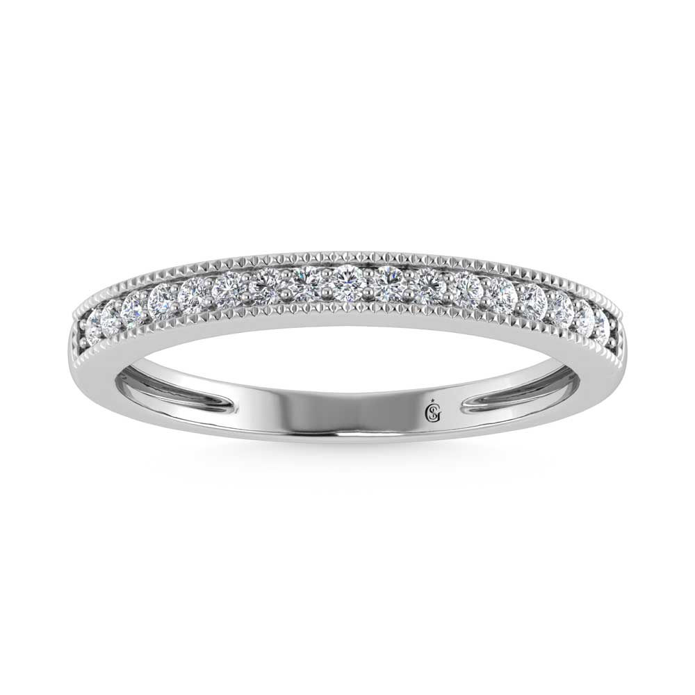 10K White Gold Lab Grown Diamond 1/6 Ct.Tw. Stack Band