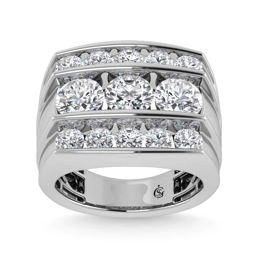 14K White Gold Lab Grown Diamond 5 ct. tw. Men's Fashion Ring | Picasso Gold & Diamond
