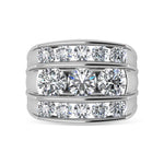 14K White Gold Lab Grown Diamond 5 ct. tw. Men's Fashion Ring, detailed angle view