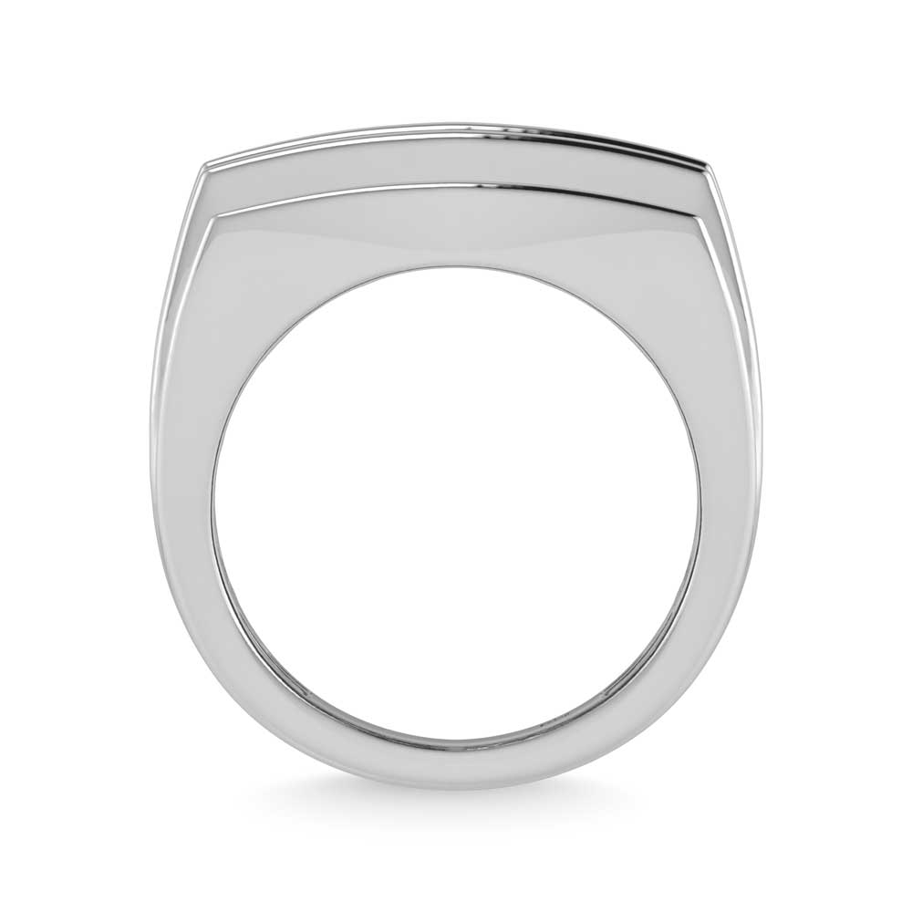 14K White Gold Lab Grown Diamond 5 ct. tw. Men's Fashion Ring, close-up of the setting