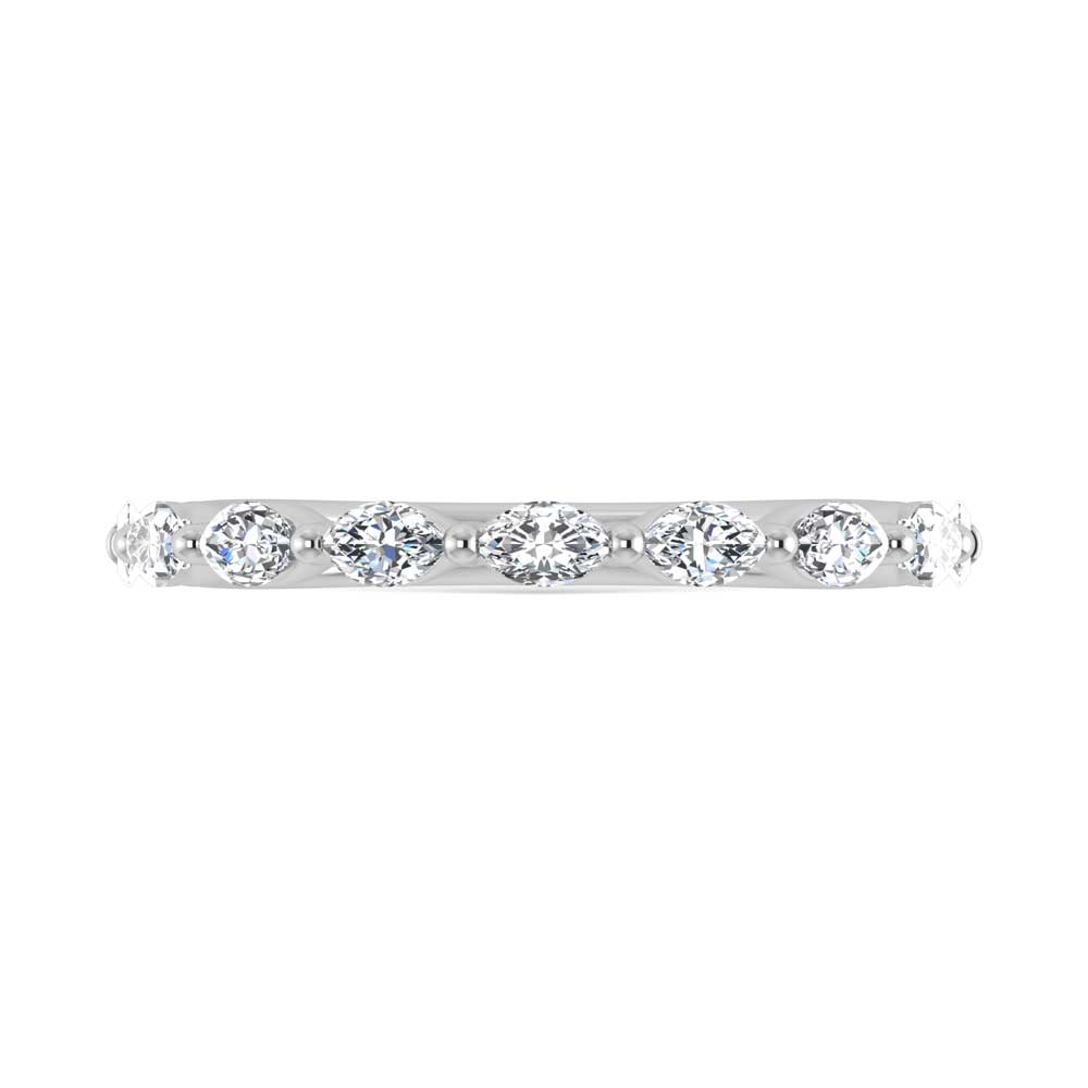 14K White Gold Lab Grown Diamond 1/3 Ct.Tw. Marquise Shape Stackable Band