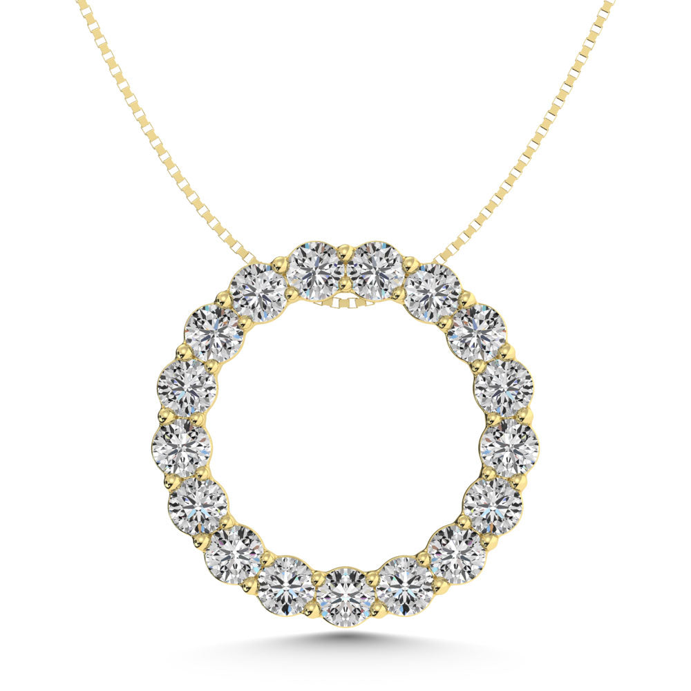 14K Yellow Gold Lab Grown Diamond 1 Ct.Tw. Fashion Pendant