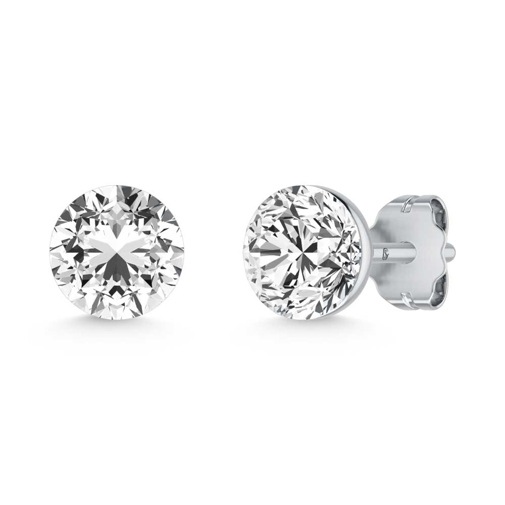 14K White Gold  1 Ct.Tw. Lab Grown Diamond Stud Earrings