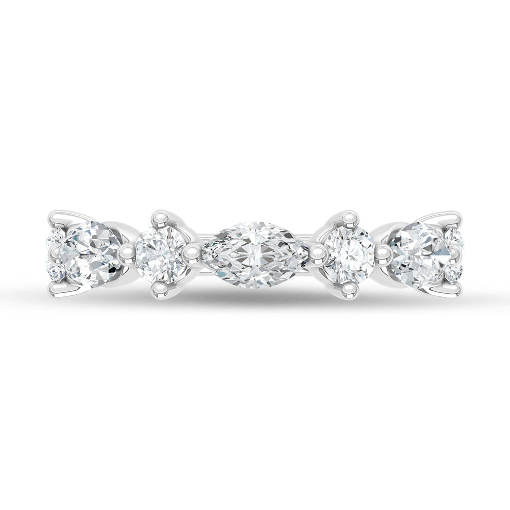 14K White Gold Lab Grown Diamond 1/2 ct. tw. Stackable Band, side profile view showing the band