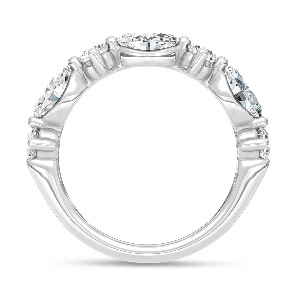 14K White Gold Lab Grown Diamond 1/2 ct. tw. Stackable Band, close-up of the diamond setting