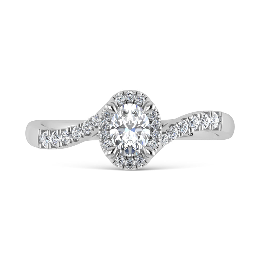 10K White Gold Lab Grown Diamond 1/2 Ct.Tw. Engagement Ring