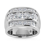 14K White Gold 5 ct. tw. Lab Grown Diamond Channel Set Men's Ring | Picasso Gold & Diamond