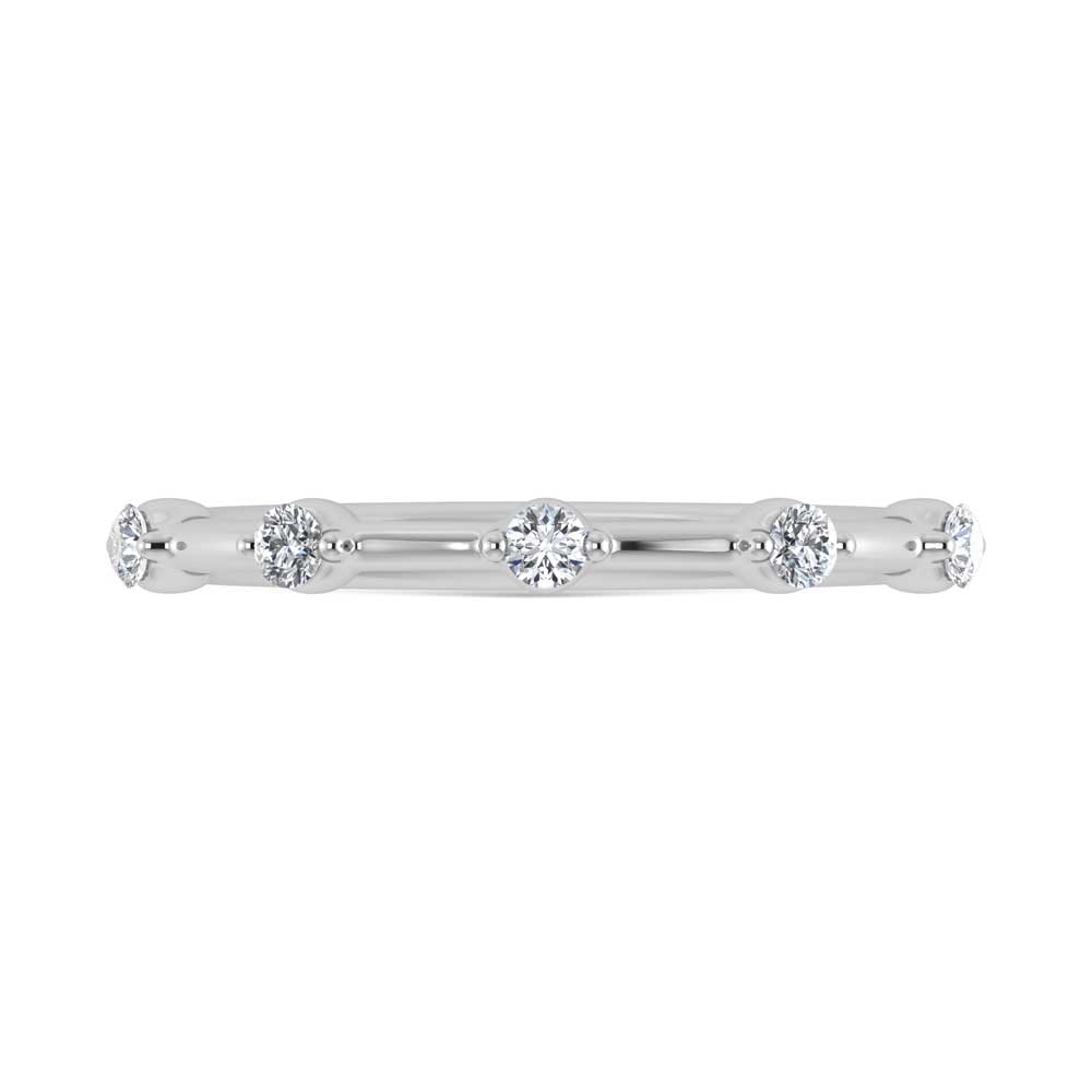 14K White Gold Lab Grown Diamond 1/8 Ct.Tw. Stackable Band