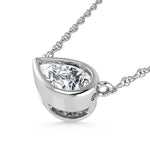 14K White Gold Lab Grown Diamond 1/2 Ct.Tw. Pear Shape Solitaire Necklace - 16 inches  Picasso Gold & Diamond Jewelry