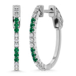 14K White Gold Lab Grown White and Emerald Diamond 5/8 Ct.Tw. Earrings  Picasso Gold & Diamond Jewelry