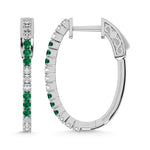 14K White Gold Lab Grown White and Emerald Diamond 5/8 Ct.Tw. Earrings  Picasso Gold & Diamond Jewelry