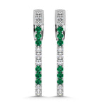 14K White Gold Lab Grown White and Emerald Diamond 5/8 Ct.Tw. Earrings  Picasso Gold & Diamond Jewelry