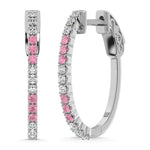 14K White Gold Lab Grown White and Pink Diamond 5/8 Ct.Tw. Earrings  Picasso Gold & Diamond Jewelry