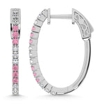 14K White Gold Lab Grown White and Pink Diamond 5/8 Ct.Tw. Earrings  Picasso Gold & Diamond Jewelry