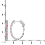 14K White Gold Lab Grown White and Pink Diamond 5/8 Ct.Tw. Earrings  Picasso Gold & Diamond Jewelry