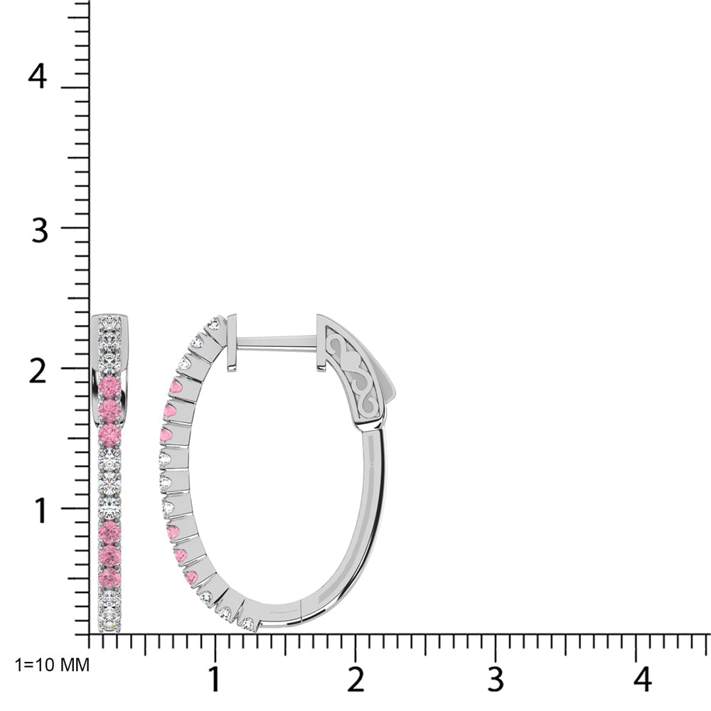 14K White Gold Lab Grown White and Pink Diamond 5/8 Ct.Tw. Earrings  Picasso Gold & Diamond Jewelry