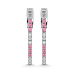 14K White Gold Lab Grown White and Pink Diamond 5/8 Ct.Tw. Earrings  Picasso Gold & Diamond Jewelry
