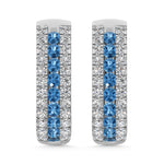 14K White Gold Lab Grown Diamond 1 Ct.Tw. Earrings (Center Row Blue Diamond)  Picasso Gold & Diamond Jewelry