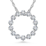 14K White Gold Lab Grown Diamond 1 Ct.Tw. Circle Pendant  Picasso Gold & Diamond Jewelry