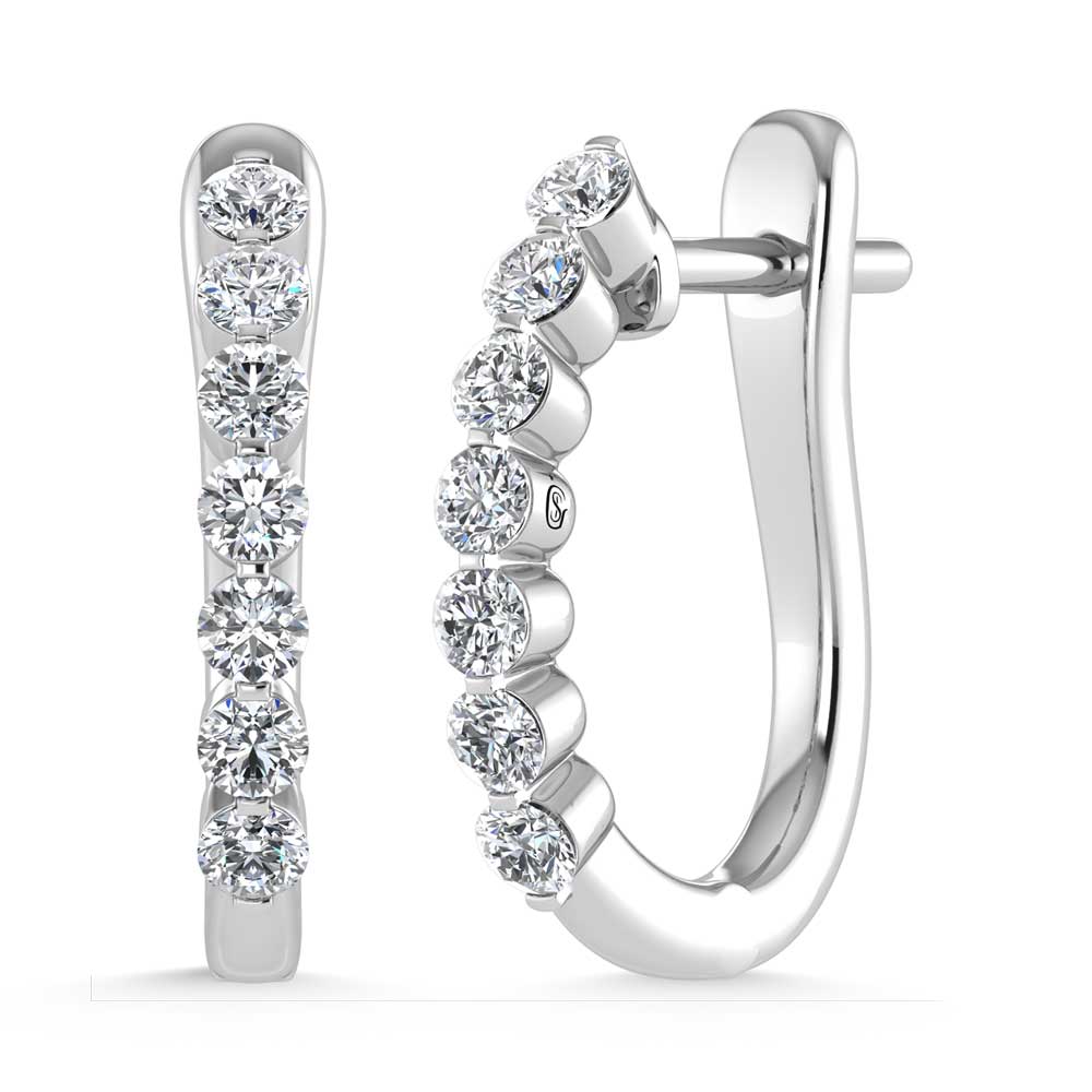 14K White Gold Lab Grown Diamond 1 Ct.Tw. Hoop Earrings  Picasso Gold & Diamond Jewelry