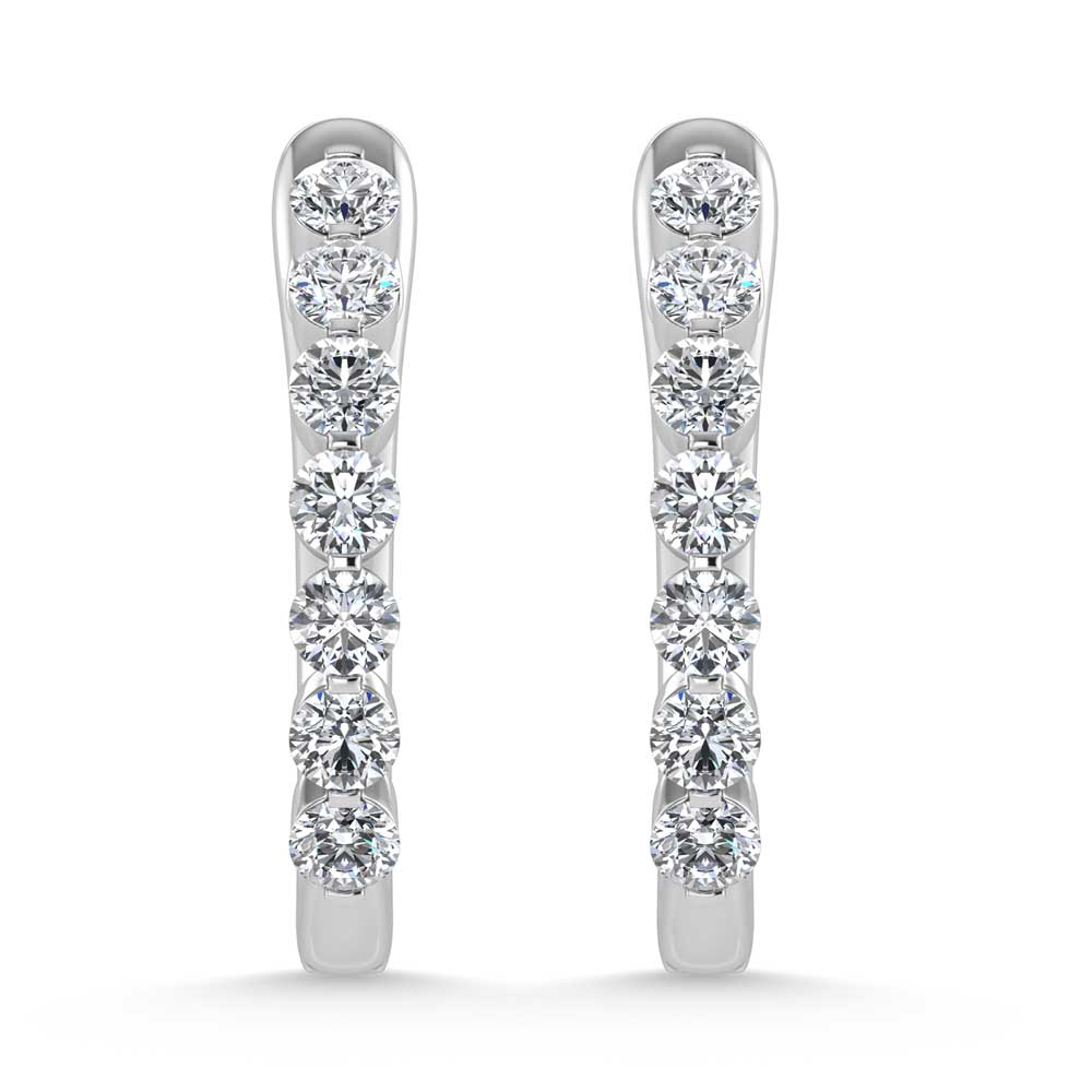 14K White Gold Lab Grown Diamond 1 Ct.Tw. Hoop Earrings  Picasso Gold & Diamond Jewelry