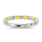 14K White Gold Alternate Lab Grown Yellow and White Diamond 1/2 ct. tw. Stackable Band | Picasso Gold & Diamond