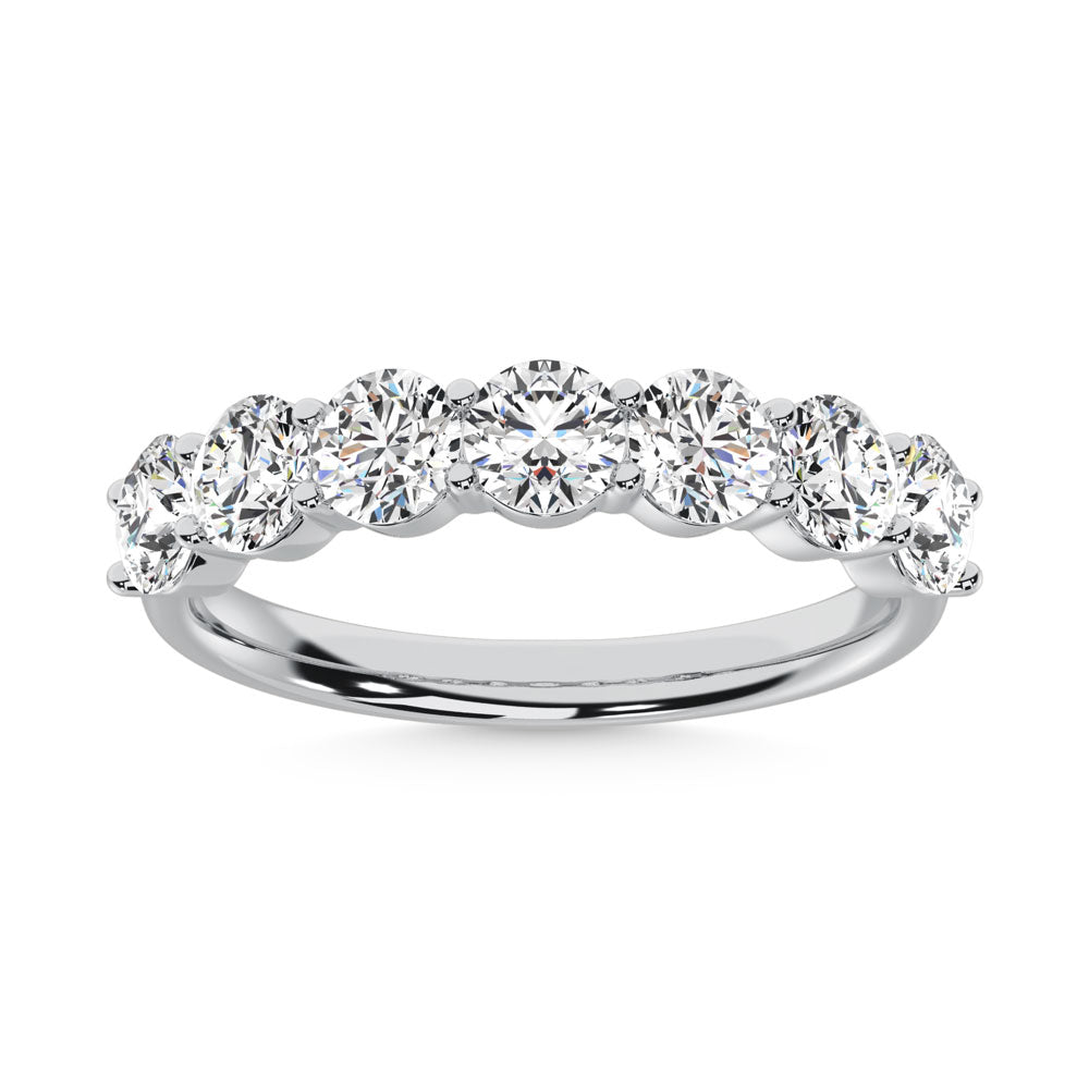 14K White Gold Round Shape 1 1/2 ct. tw. 7 Stone Lab Grown Diamond Band | Picasso Gold & Diamond
