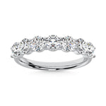 14K White Gold Round Shape 1 1/2 ct. tw. 7 Stone Lab Grown Diamond Band | Picasso Gold & Diamond