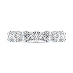 14K White Gold Round Shape 1 1/2 ct. tw. 7 Stone Lab Grown Diamond Band, side profile view showing the band