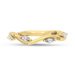 Lab-grown diamond 1/5 Ct. marquise band in 14K Yellow Gold, front view.
