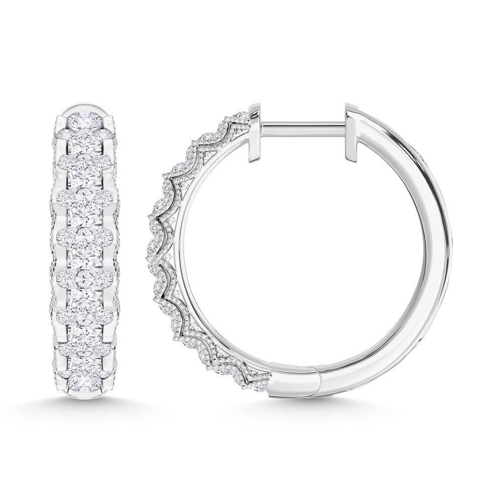 10K White Gold Lab Grown Diamond 1 Ct.Tw Hoop Earrings  Picasso Gold & Diamond Jewelry