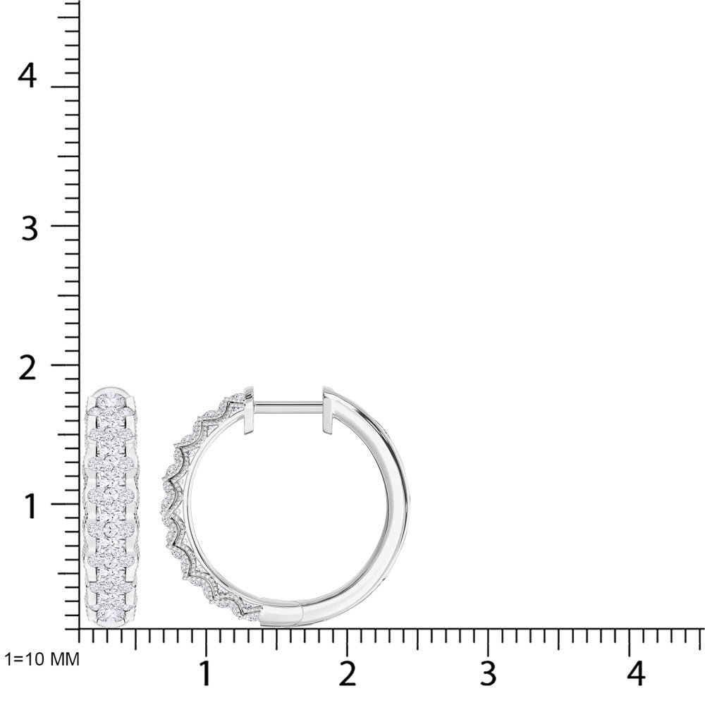 10K White Gold Lab Grown Diamond 1 Ct.Tw Hoop Earrings  Picasso Gold & Diamond Jewelry