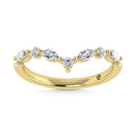 14K Yellow Gold Lab Grown Diamond 1/2 Ct.Tw. Round and Marquse Chevron Band  Picasso Gold & Diamond Jewelry