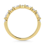 14K Yellow Gold Lab Grown Diamond 1/2 Ct.Tw. Round and Marquse Chevron Band  Picasso Gold & Diamond Jewelry