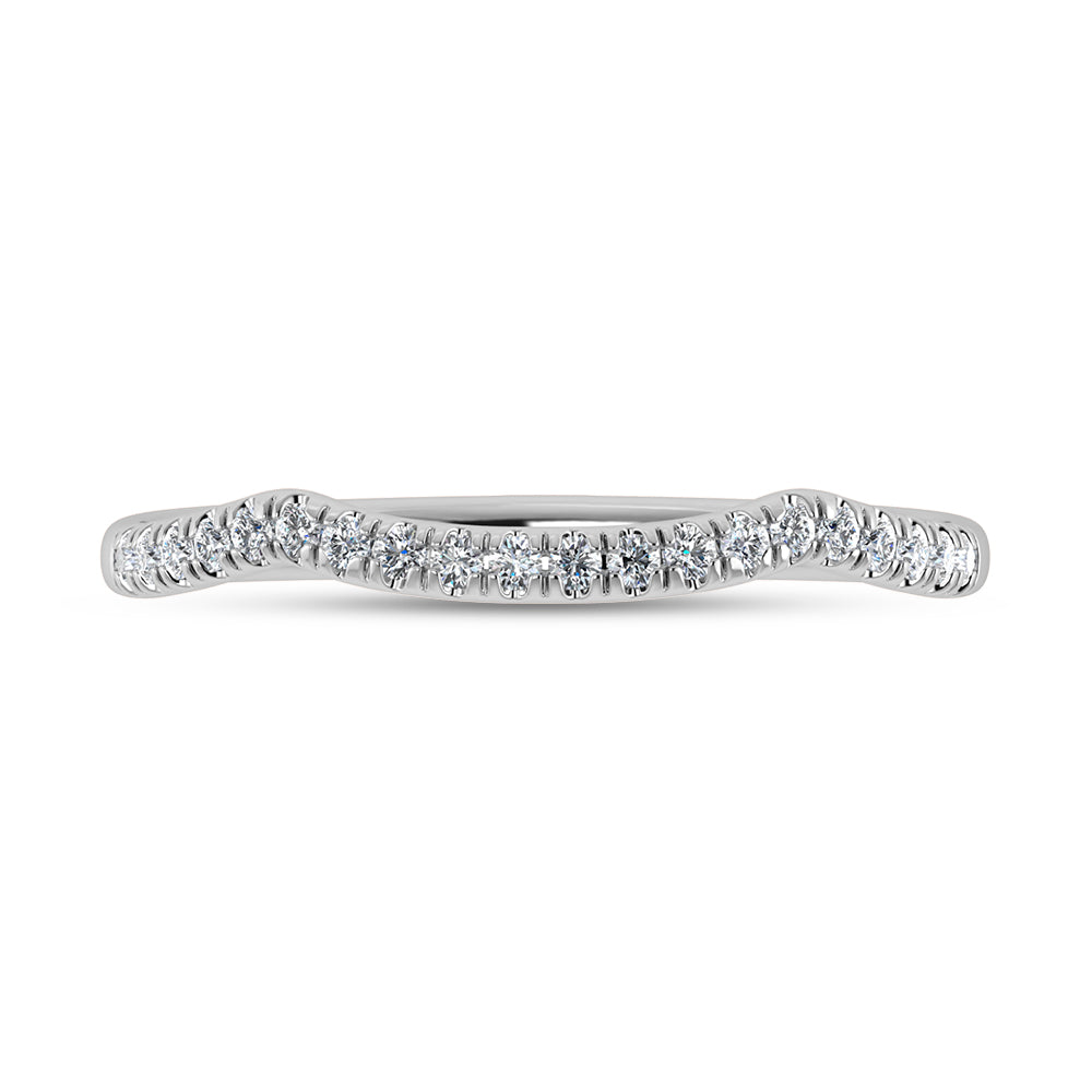 10K White Gold Lab Grown Diamond 1/10 ct. tw. Wedding Band, side profile view showing the band